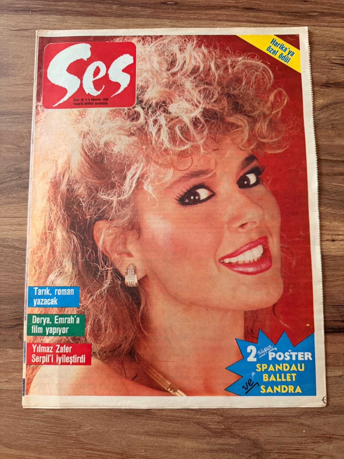 Ses Magazine 1986 Sandra Poster Spandau Ballet Poster Turkish Rare Vintage