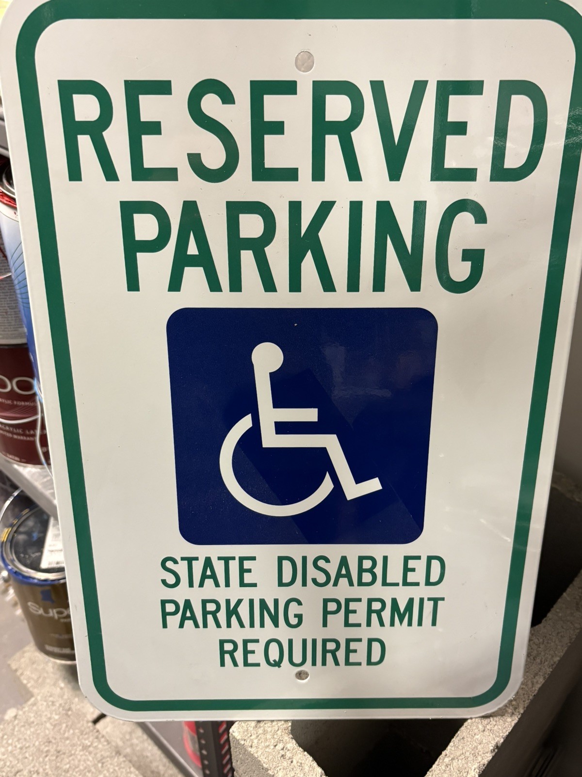 Official Large Reserved Disabled Parking Sign 19x15” State Permit Required