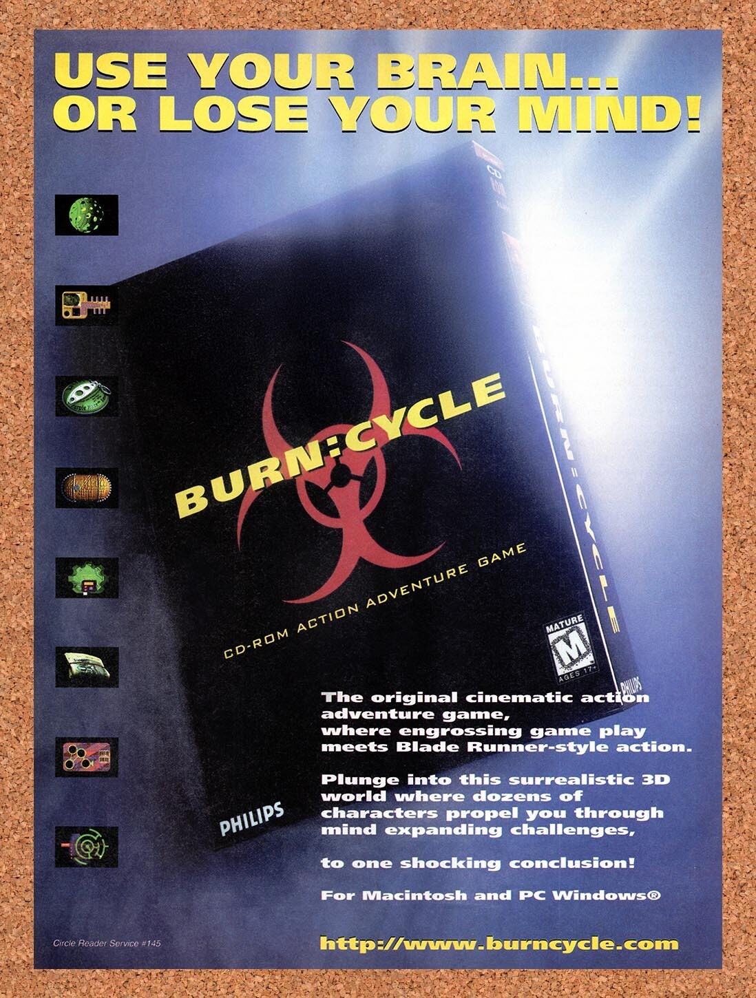 1994 Burn Cycle PC Original Advertisement / Retro Promo v3