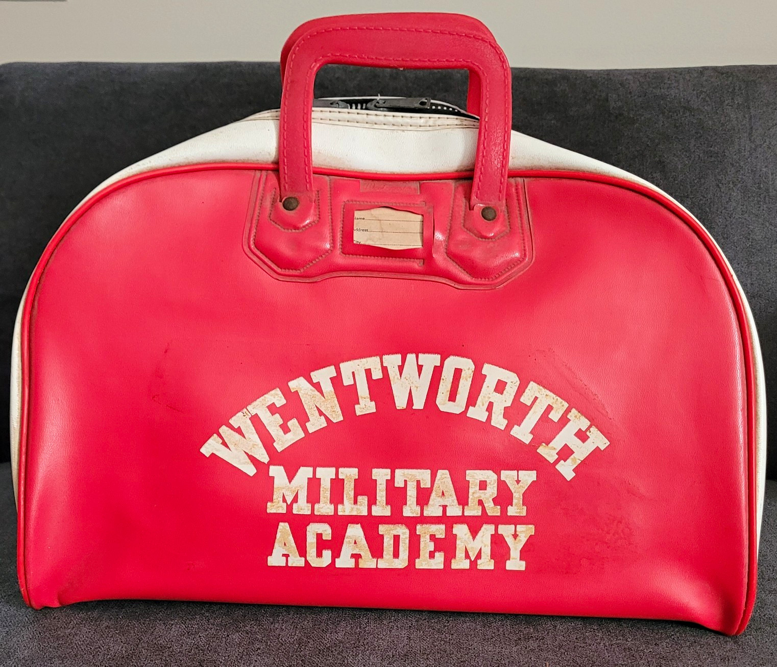 Wentworth Military Academy Vintage Red & White Gym/Jock Bag