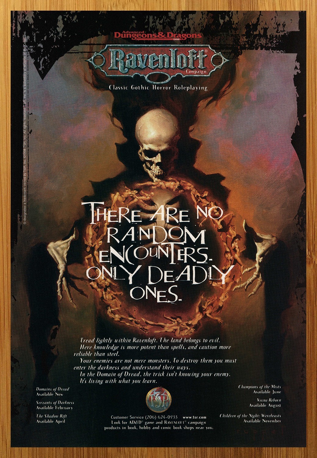1998 Ravenloft Roleplaying Game Print Ad/Poster Official AD&D Horror RPG Pop Art
