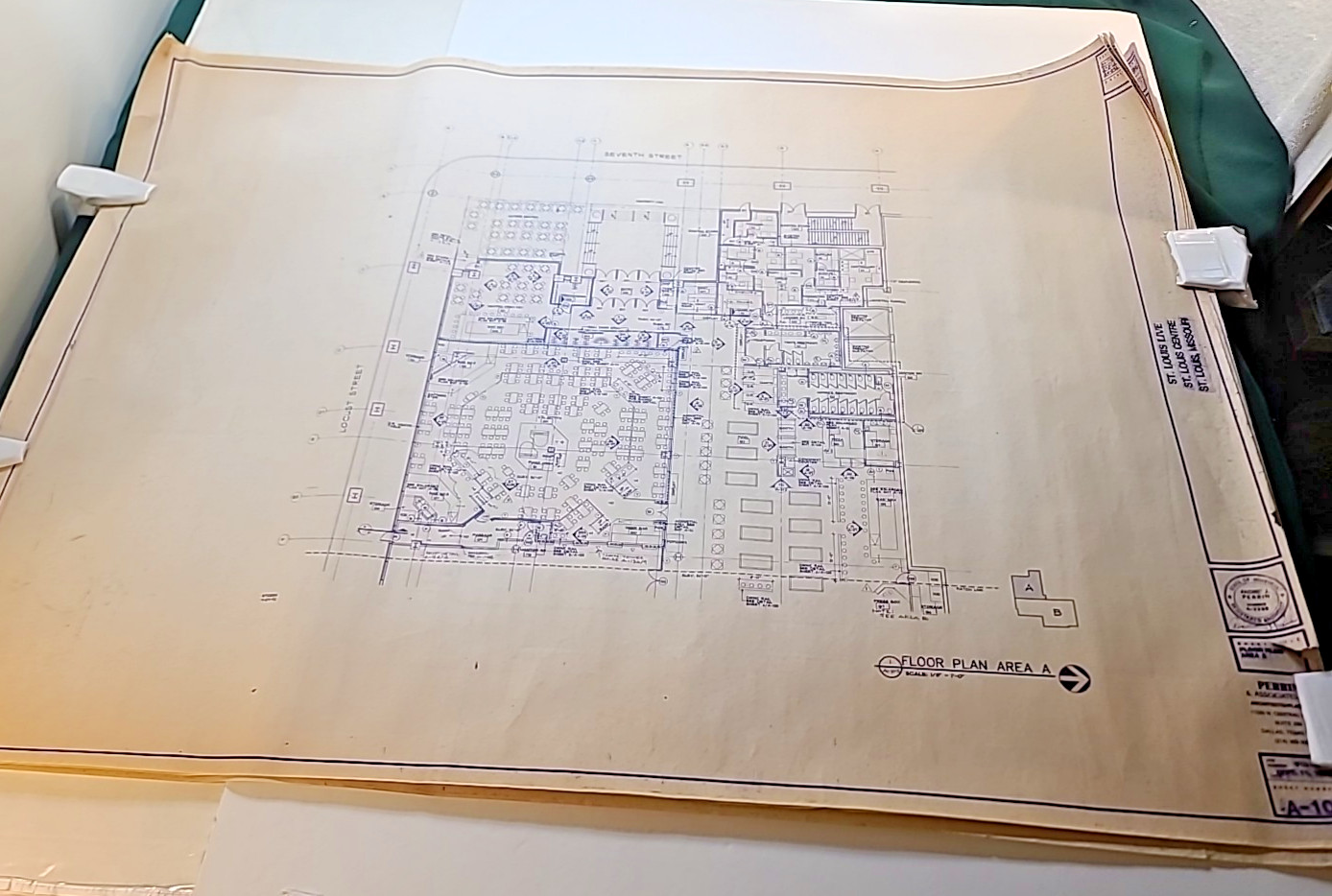 St. Louis Center Missouri Architectural Blueprints Set (1992) – XL Prints 30x40 