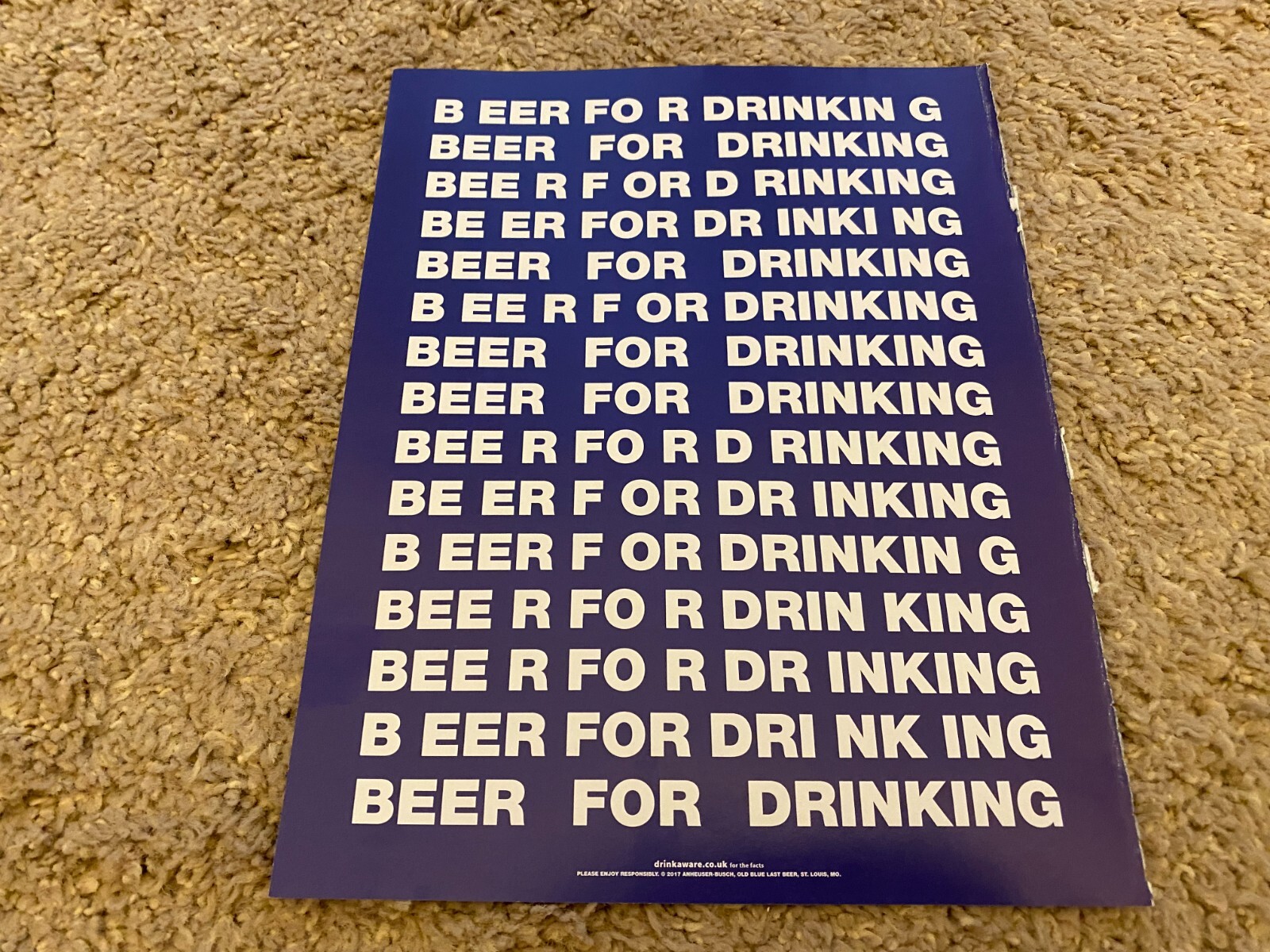 VBK20 ADVERT 11X16 OLD BLUE LAST - BEER FOR DRINKING