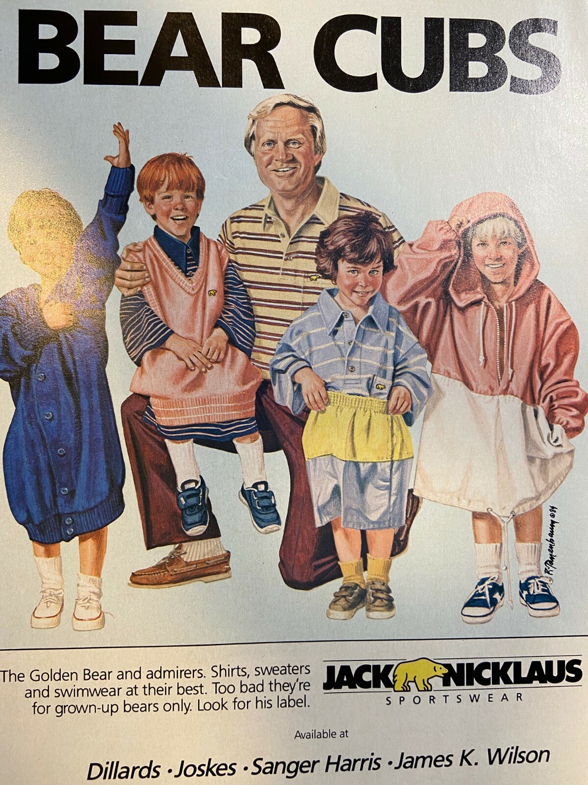 1986 Jack Nicklaus Sportswear Advertisement Bear Cubs
