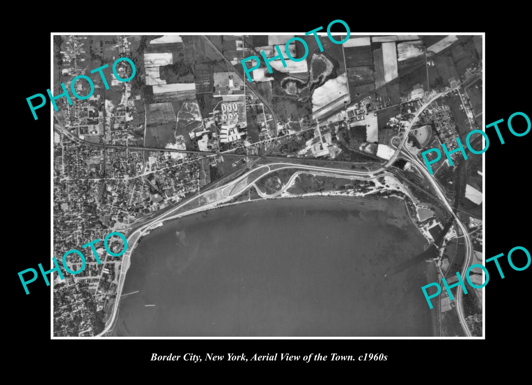 Border City New York Aerial View Of The Town c1960 Old Large Historic Photo