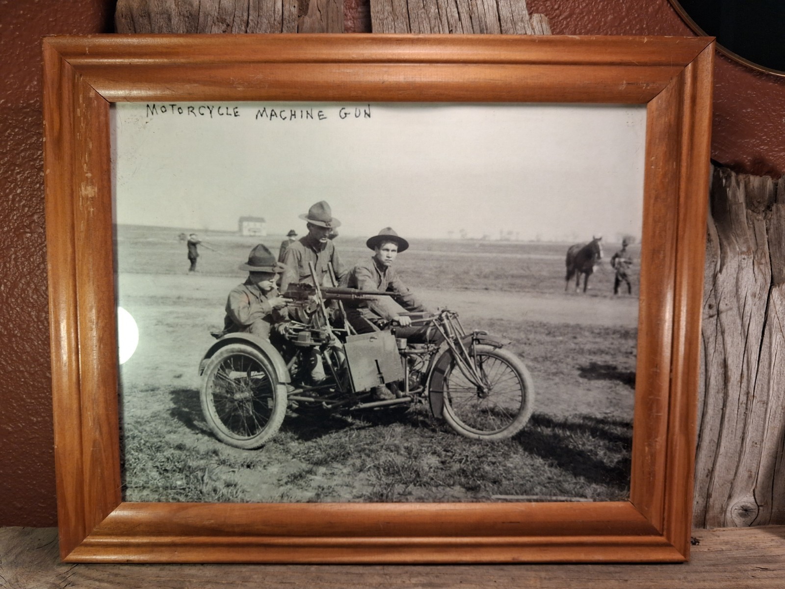 WW1 Army Indian circa 1915 Framed Black and White Photograph/Print 10x13