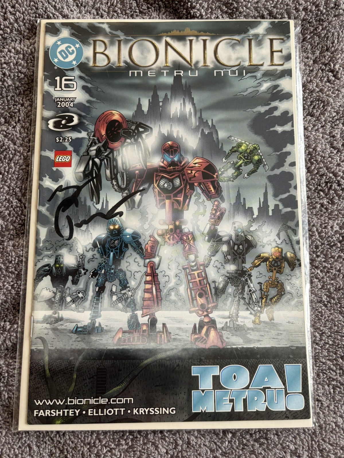 LEGO Bionicle DC Comic #16 Toa Metru Nui January 2004 SIGNED by Greg Farshtey
