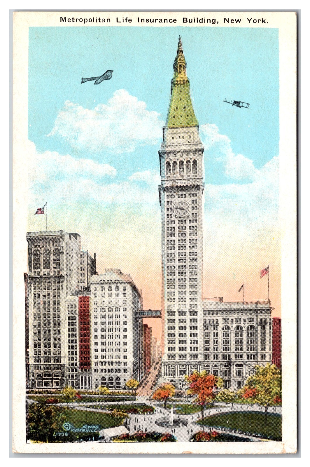 Metropolitan Life Insurance Building New York Biplanes Skyscraper Madison Square