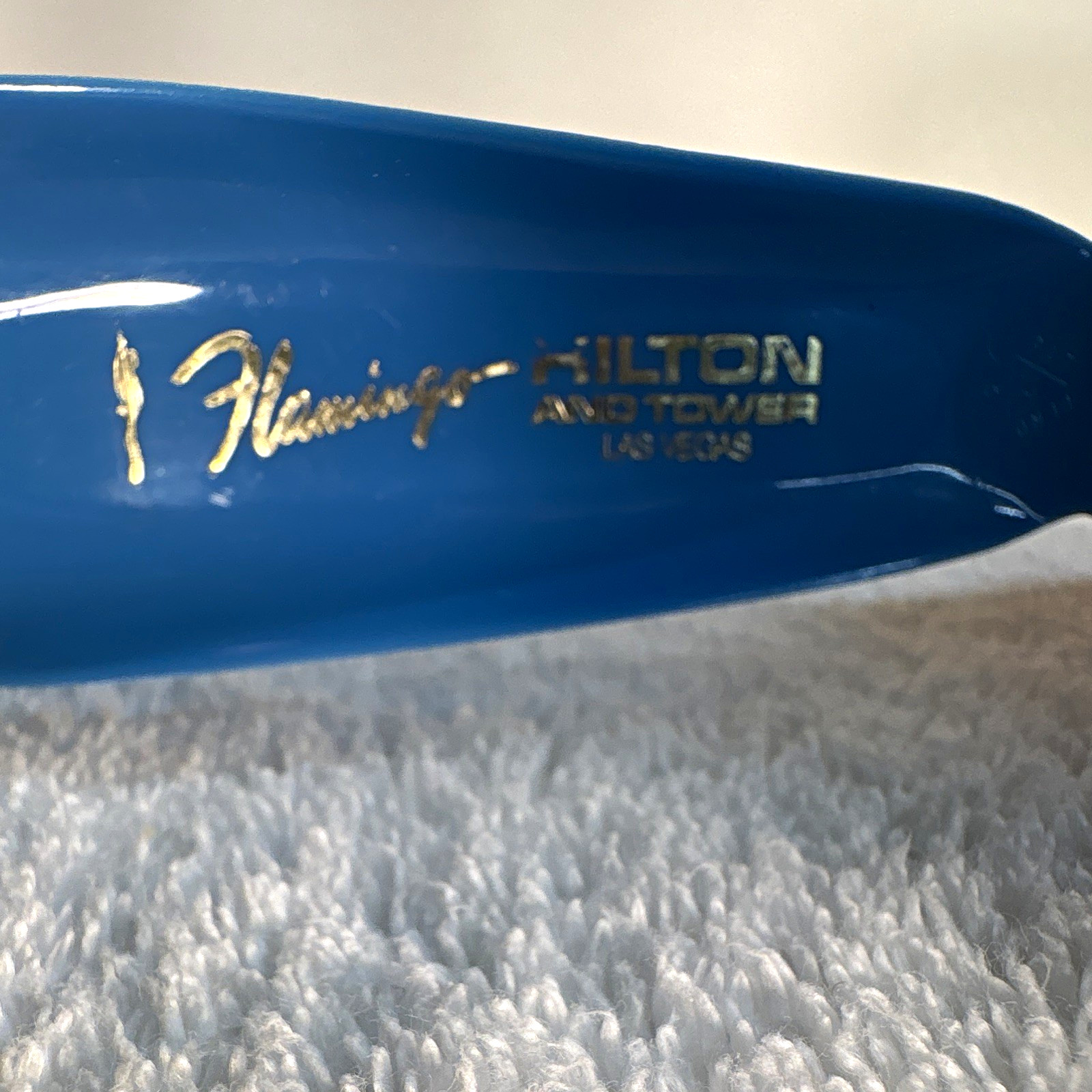 Vintage Flamingo Hilton Tower Shoe Horn Las Vegas Casino Hotel Advertising Blue 