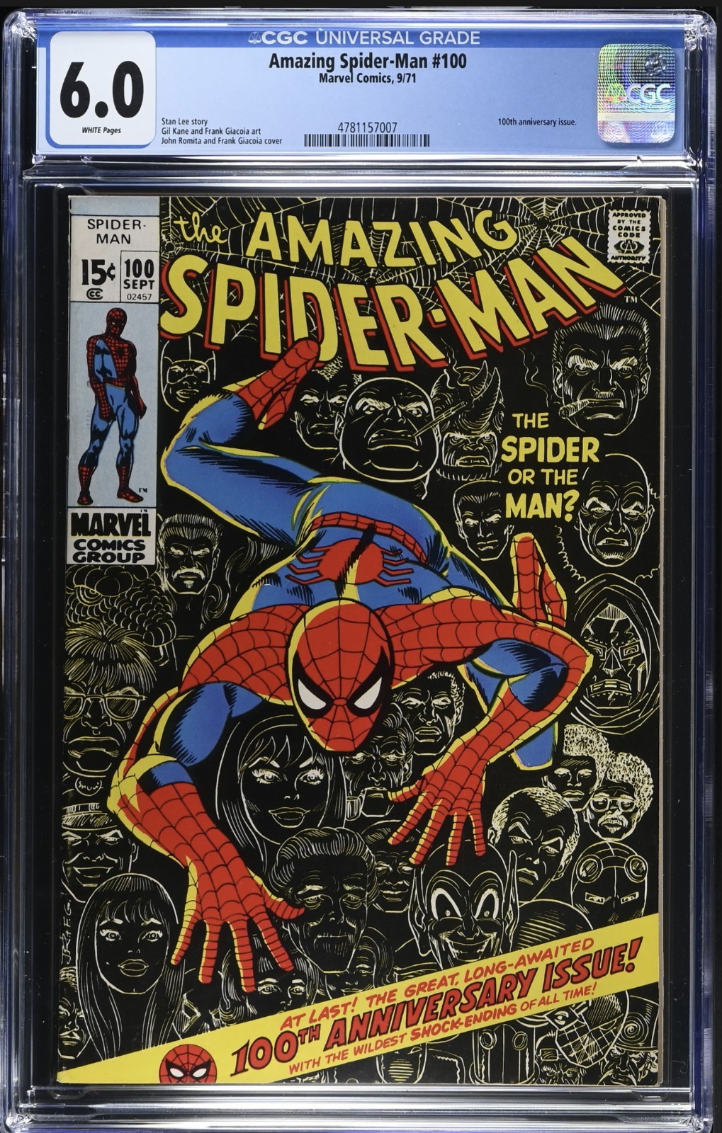 Amazing Spider-Man #100 CGC 6.0 White Pages Marvel 1971