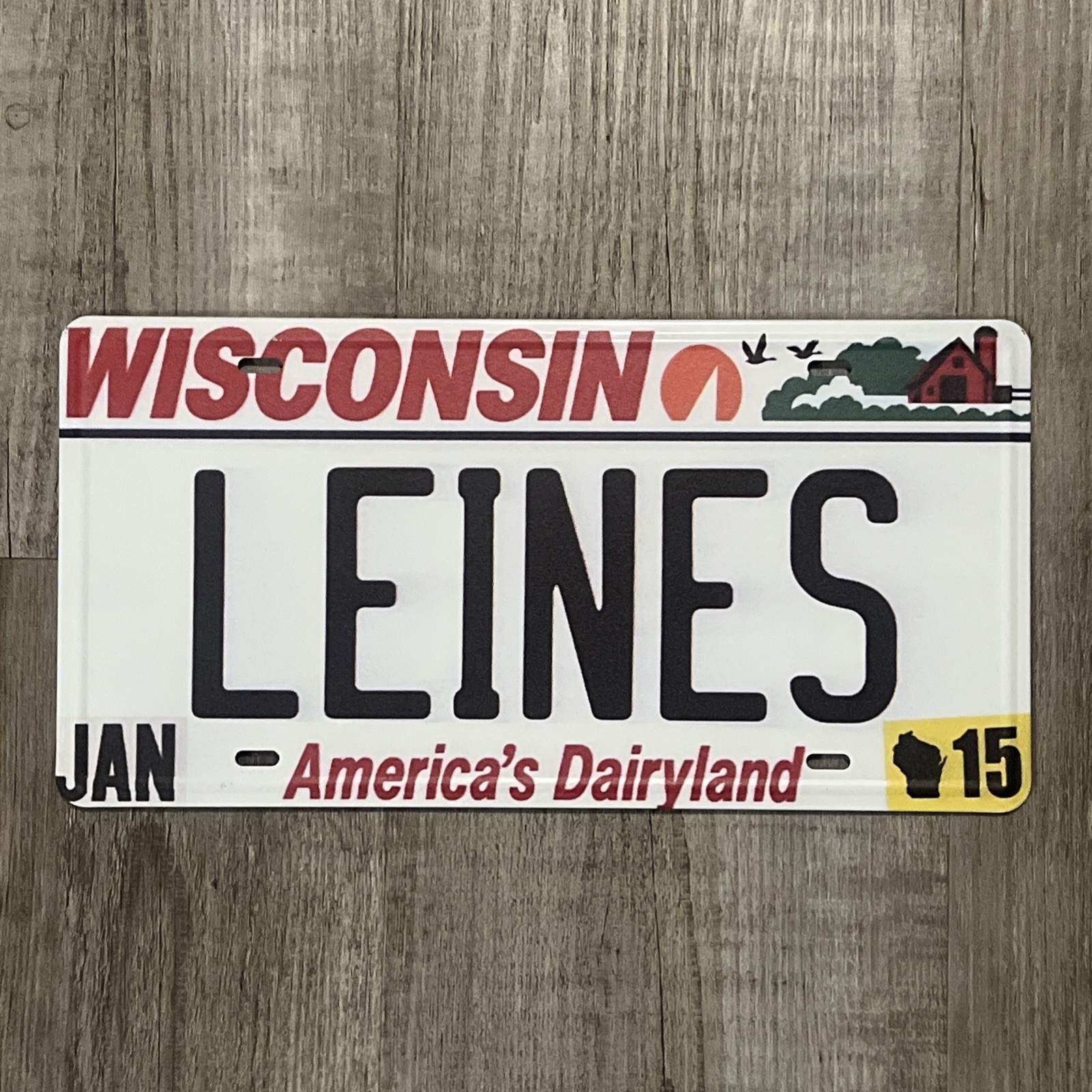 Wisconsin “LEINIES” Novelty License Plate Sign America’s Dairyland LEINENKUGELS