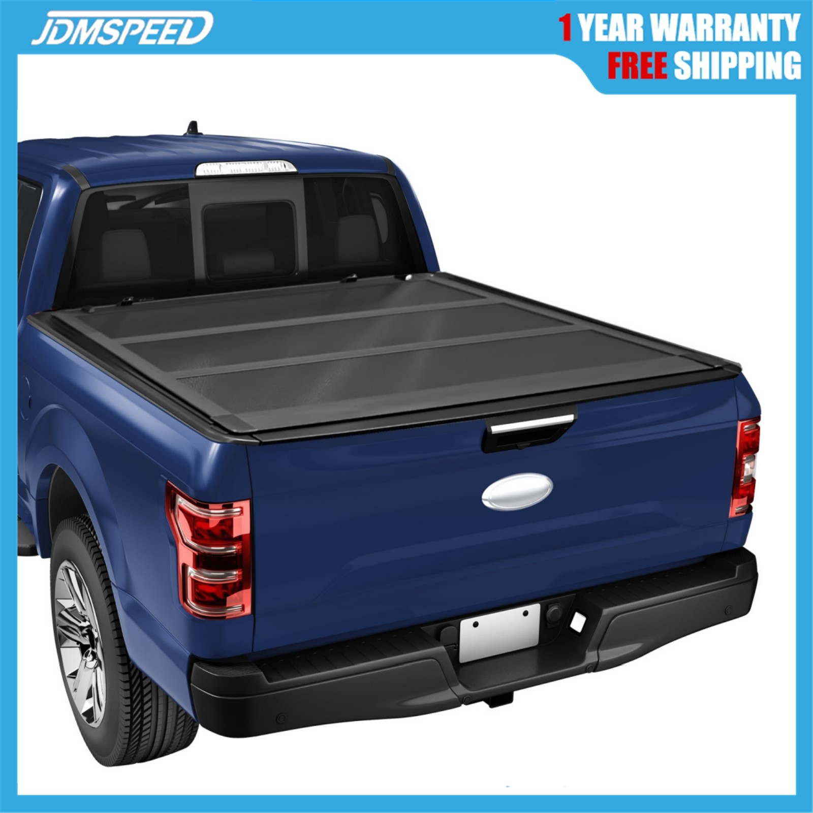 New Low Profile Hard Tri Fold Tonneau Cover For 2015-2024 Ford F150 6.5 Ft Bed