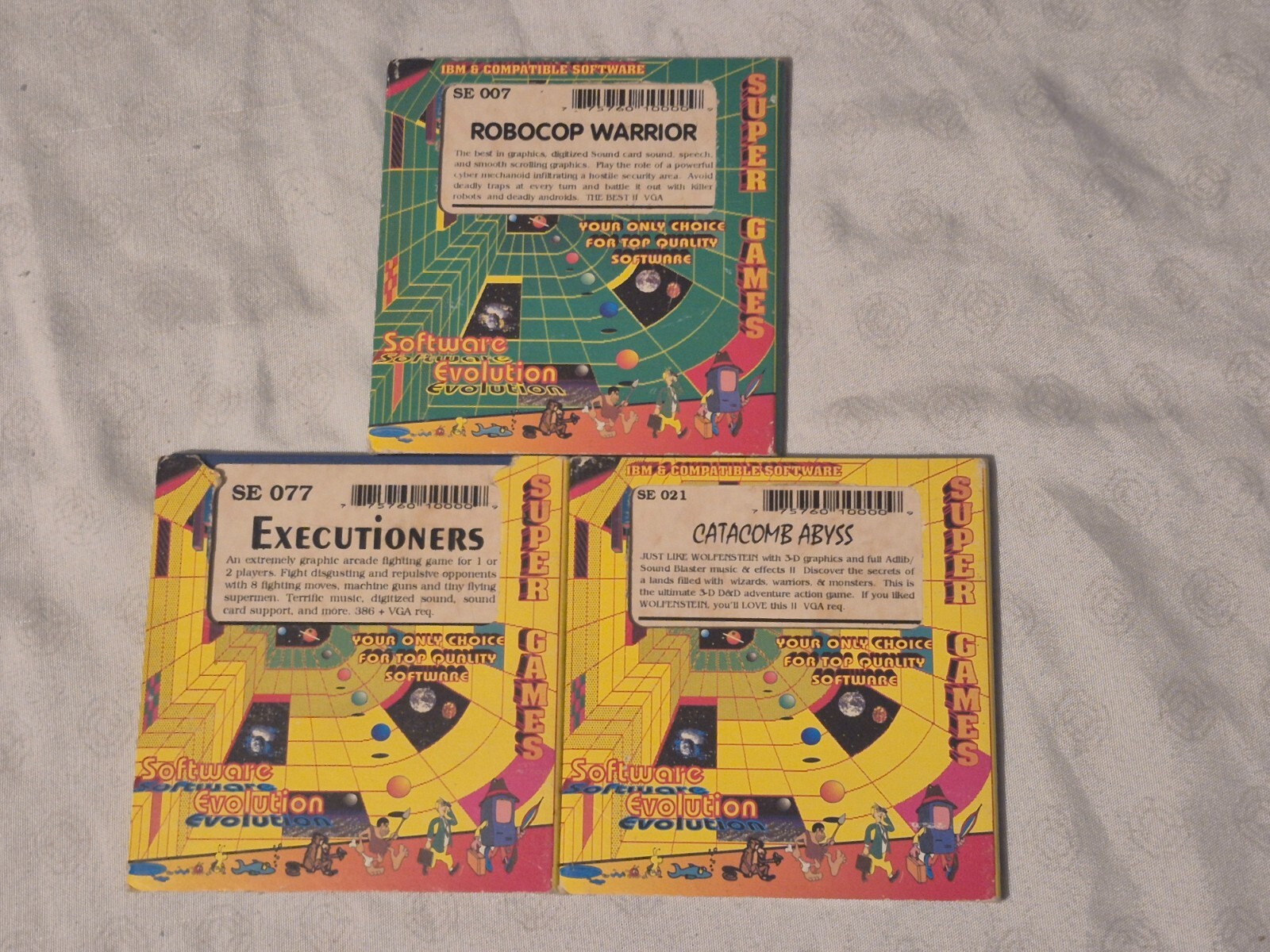Software Evolution Robocop, Executioners, Catacomb Abyss IBM 3.5 Disks DOS