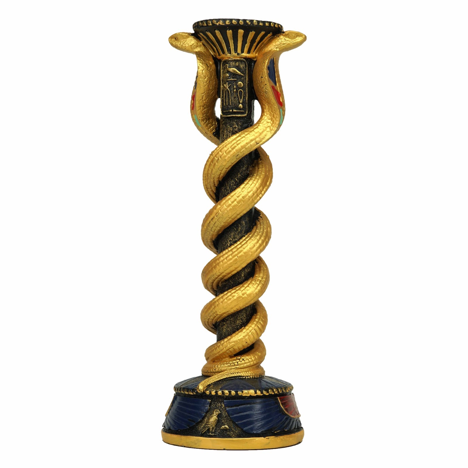 NEW Design Toscano Golden SNAKE Egyptian Candle Holder Table Piece Home Decor