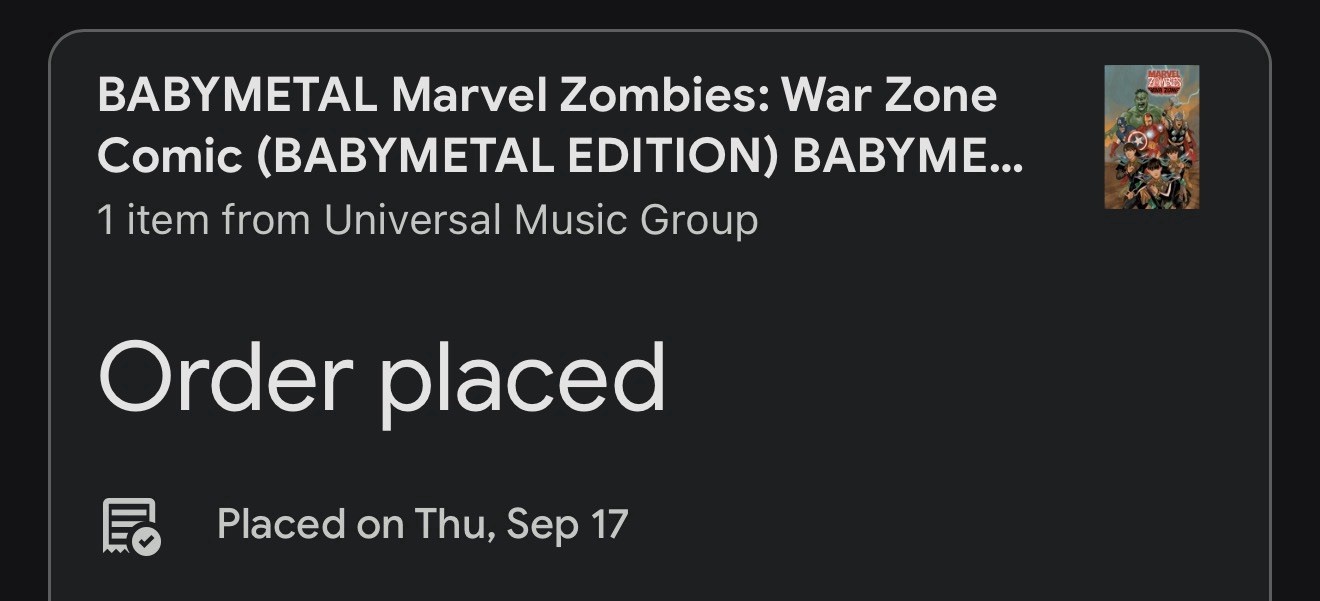 Babymetal Edition Marvel Zombies War Zone Comic Noto / 3500 PRESALE CONFIRMED