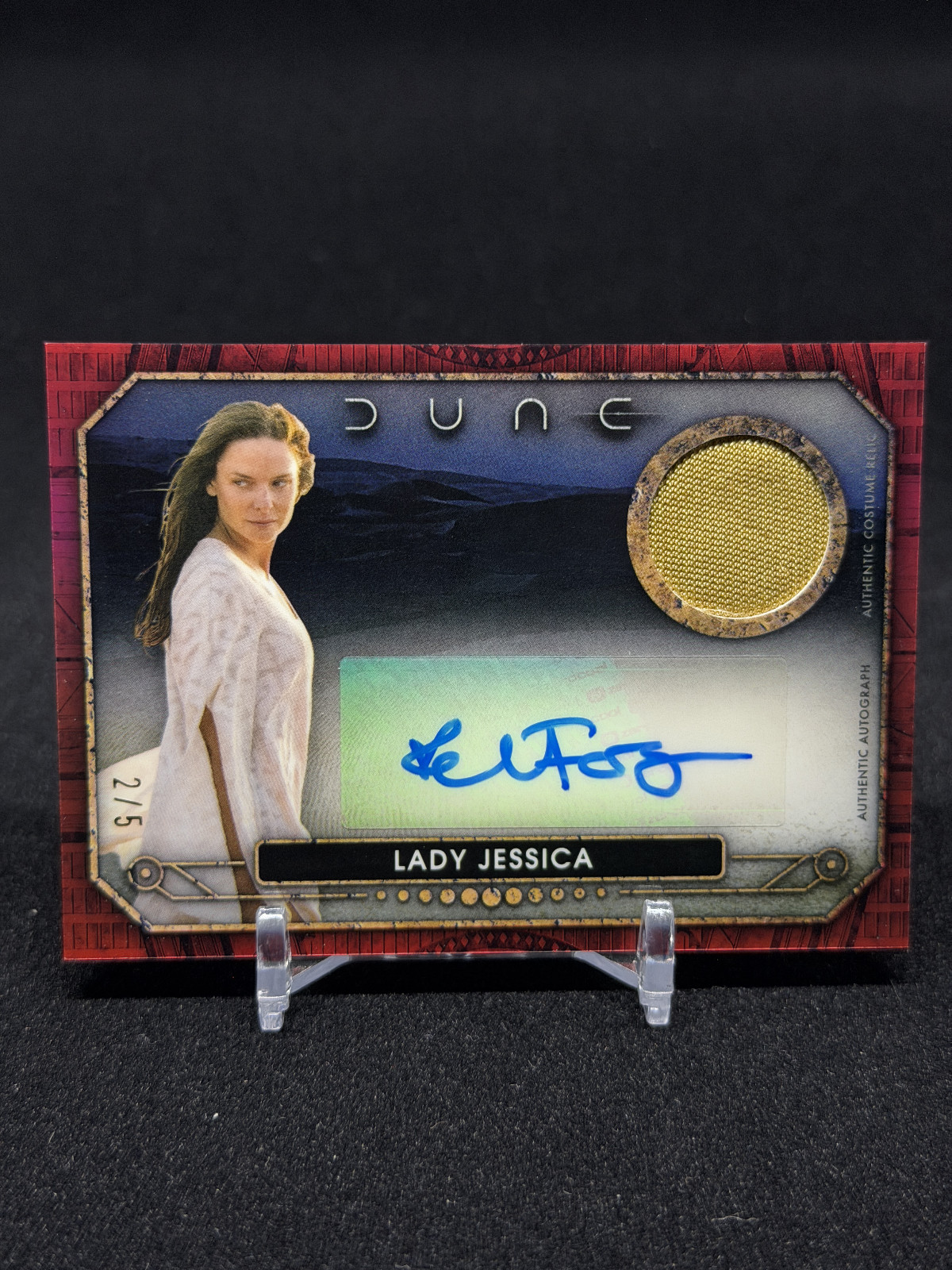 2024 Topps Chrome Dune Relic Autographs Lady Jessica Red /5 Screen Worn Patch