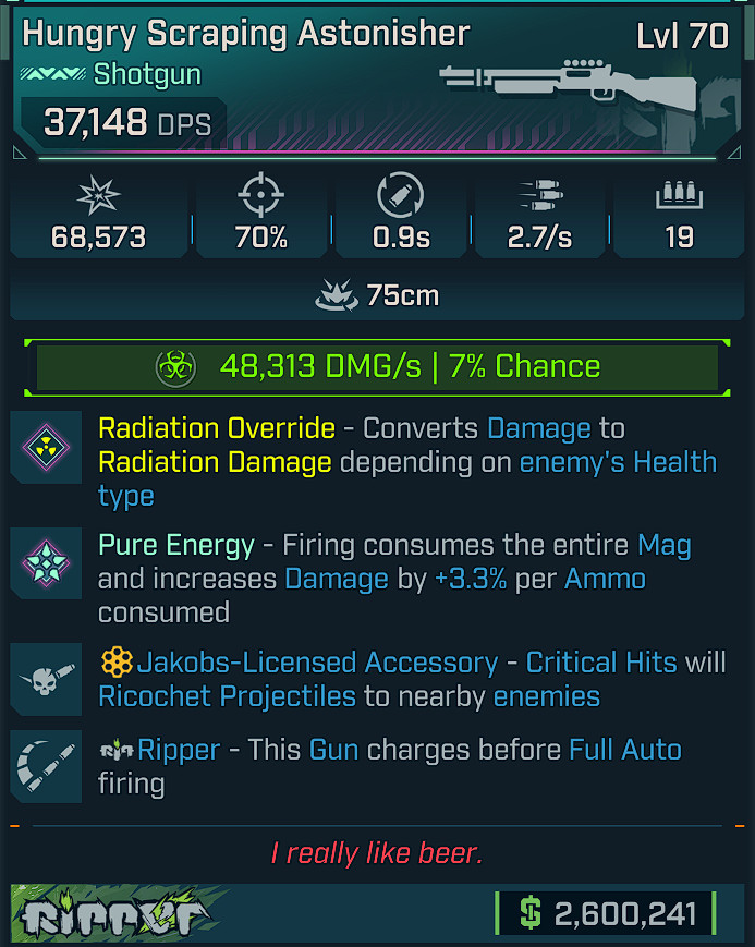 LVL 70 Borderlands 4 - PEARLESCENT RIPPER ASTONISHER SHOTGUNS - 100% CHARITY
