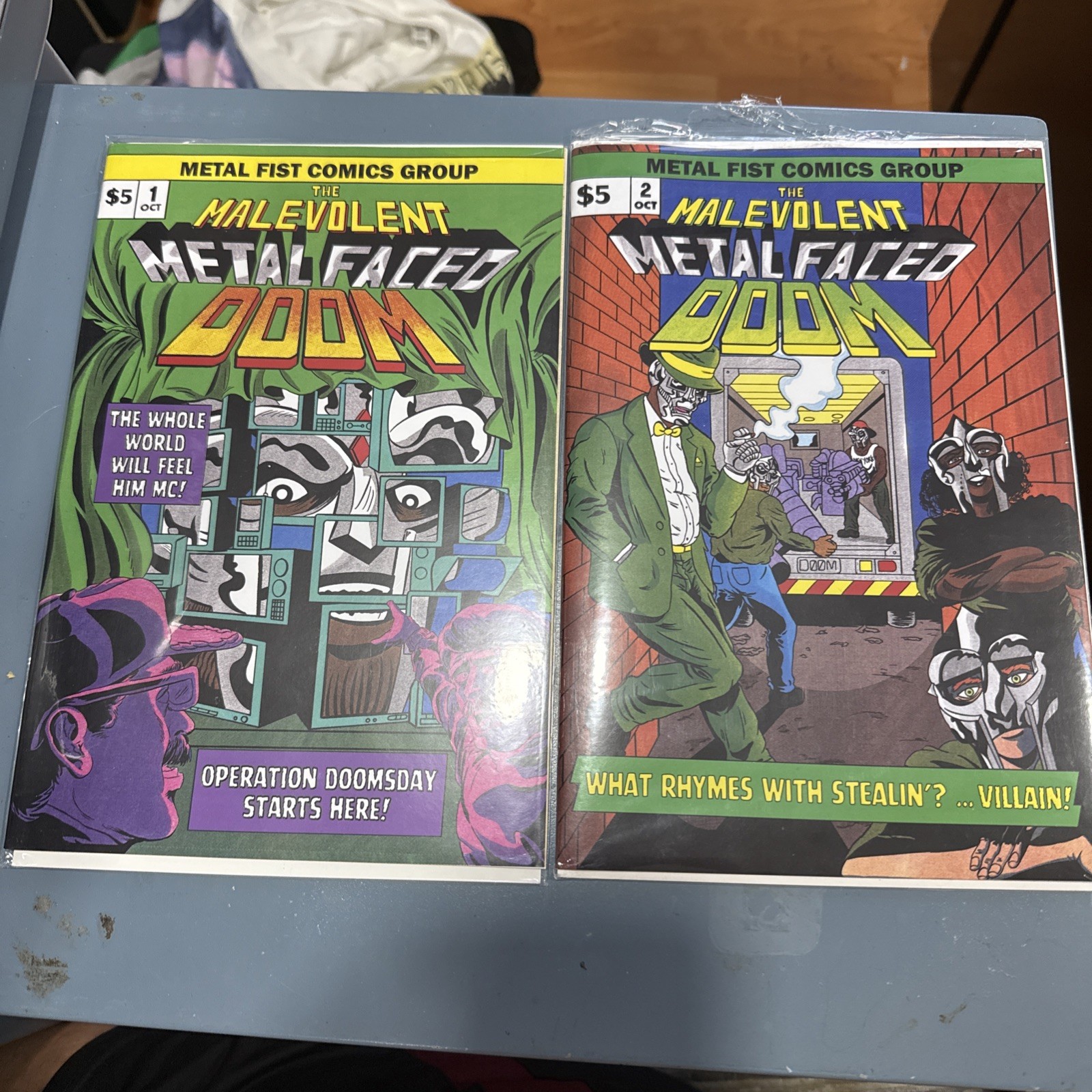 MF DOOM The Malevolent MF Doom #1 & #2 Comic Books Mateo Mendoza DOOMSDAY varian