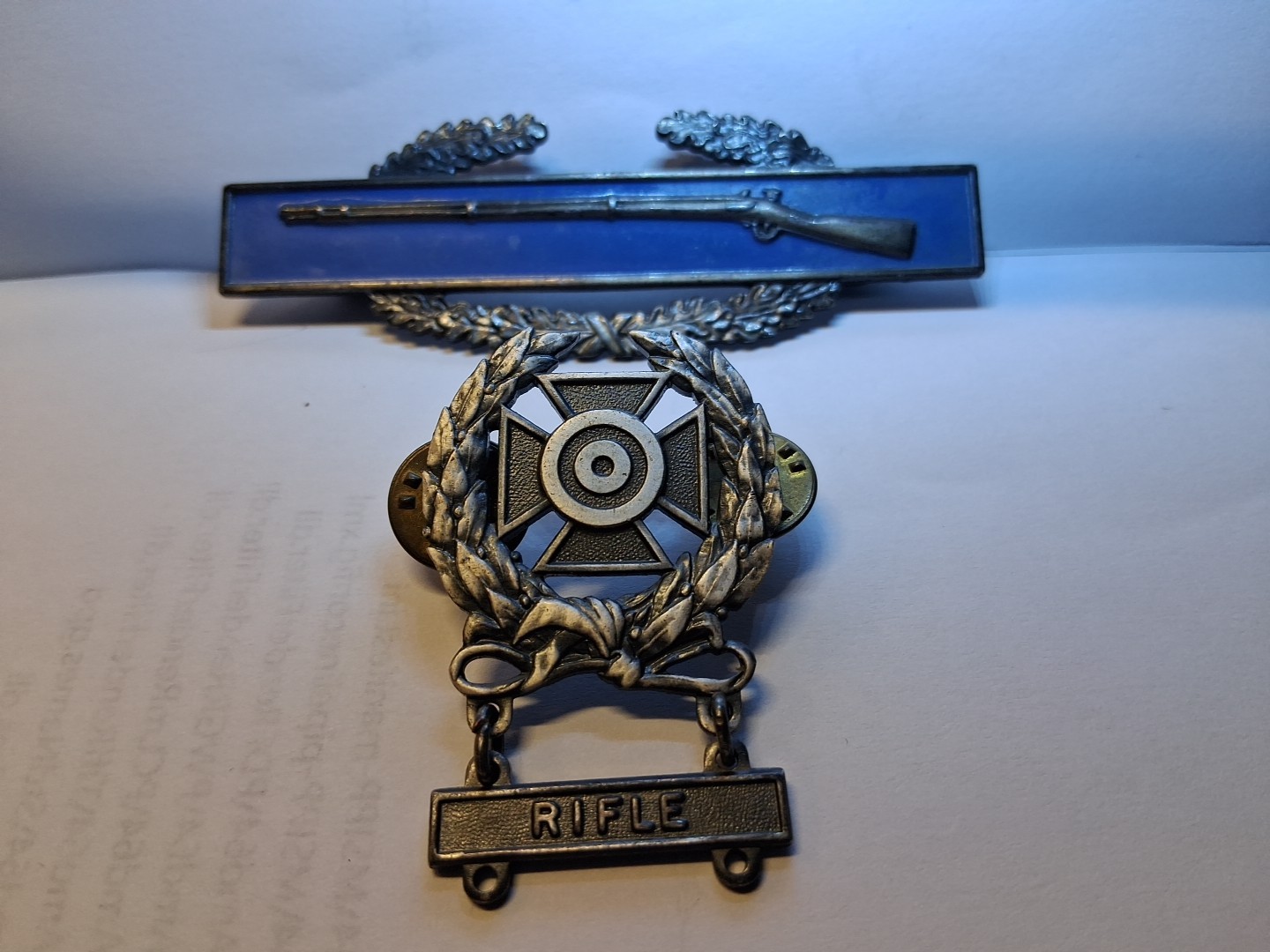Vintage U.S. Army Sterling Silver Expert Marksman Metals