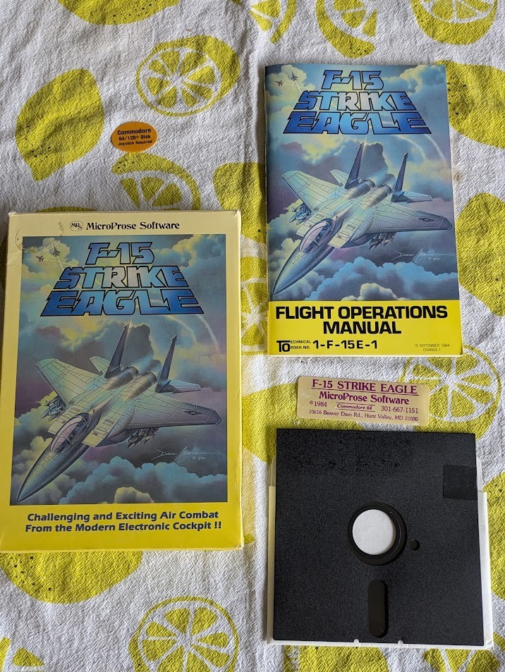 F-15 Strike Eagle (Commodore 64) Excellent, Clean Condition
