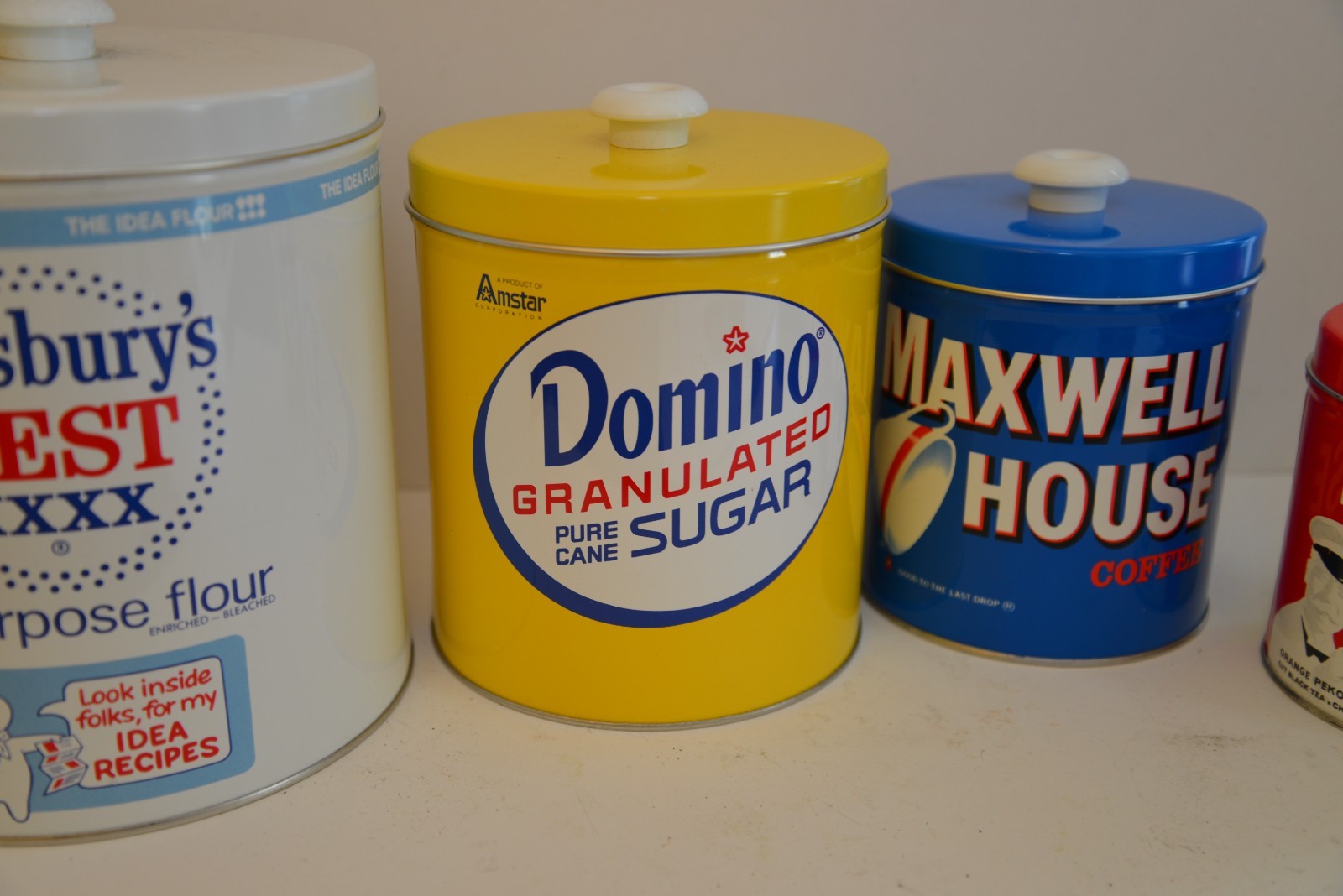 J.L. Clark metal tin nesting canister set Vintage Retro Kitchen