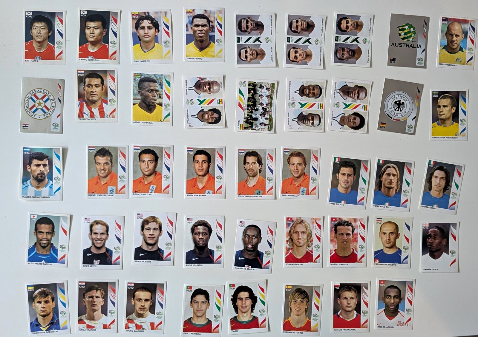 Panini Football Sticker Bundle - World Cup 2006 & Euro 2004, Totti, Pirlo, Van Persie