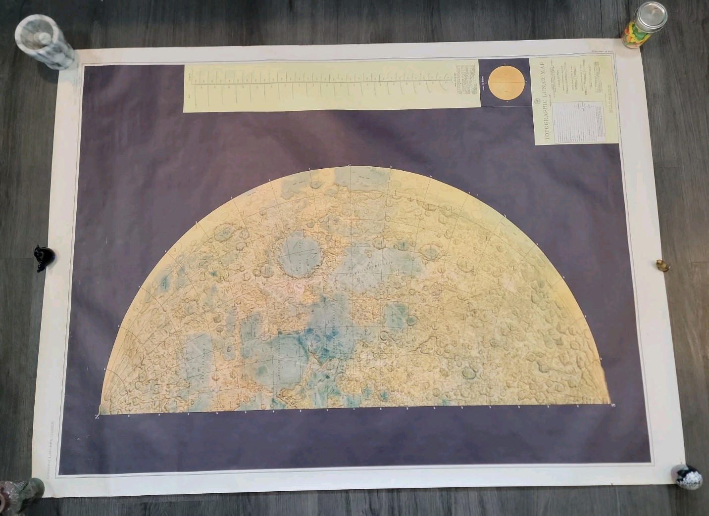 1964 Topographic Lunar Map Edition 2-ams, FIRST PRINTING 1:5,000,000 Scale