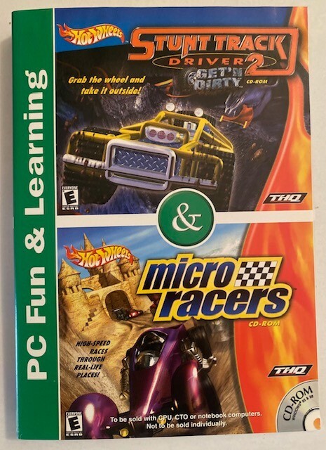 2 Hot Wheels STUNT TRACK DRIVER 2 & MICRO RACE - (NO CASE)