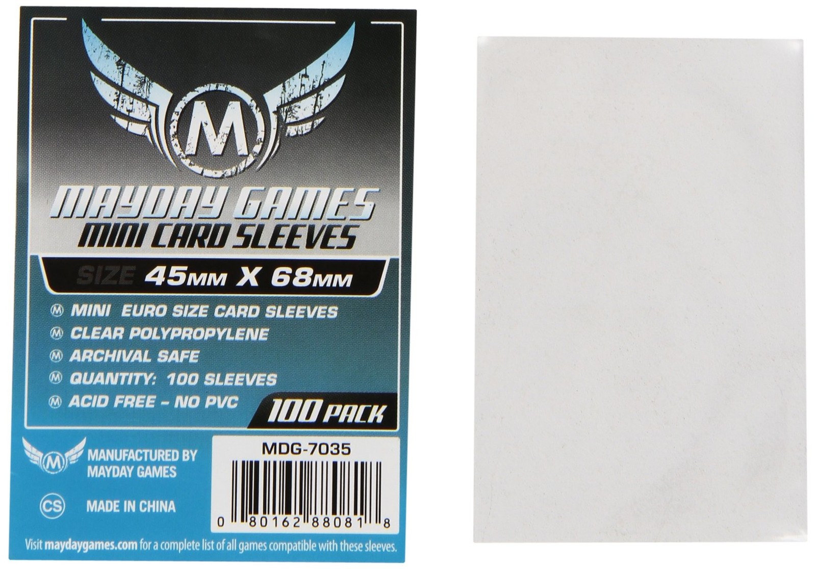 Mayday Games Mini Card Sleeve 45 MM X 68 MM pack of 100