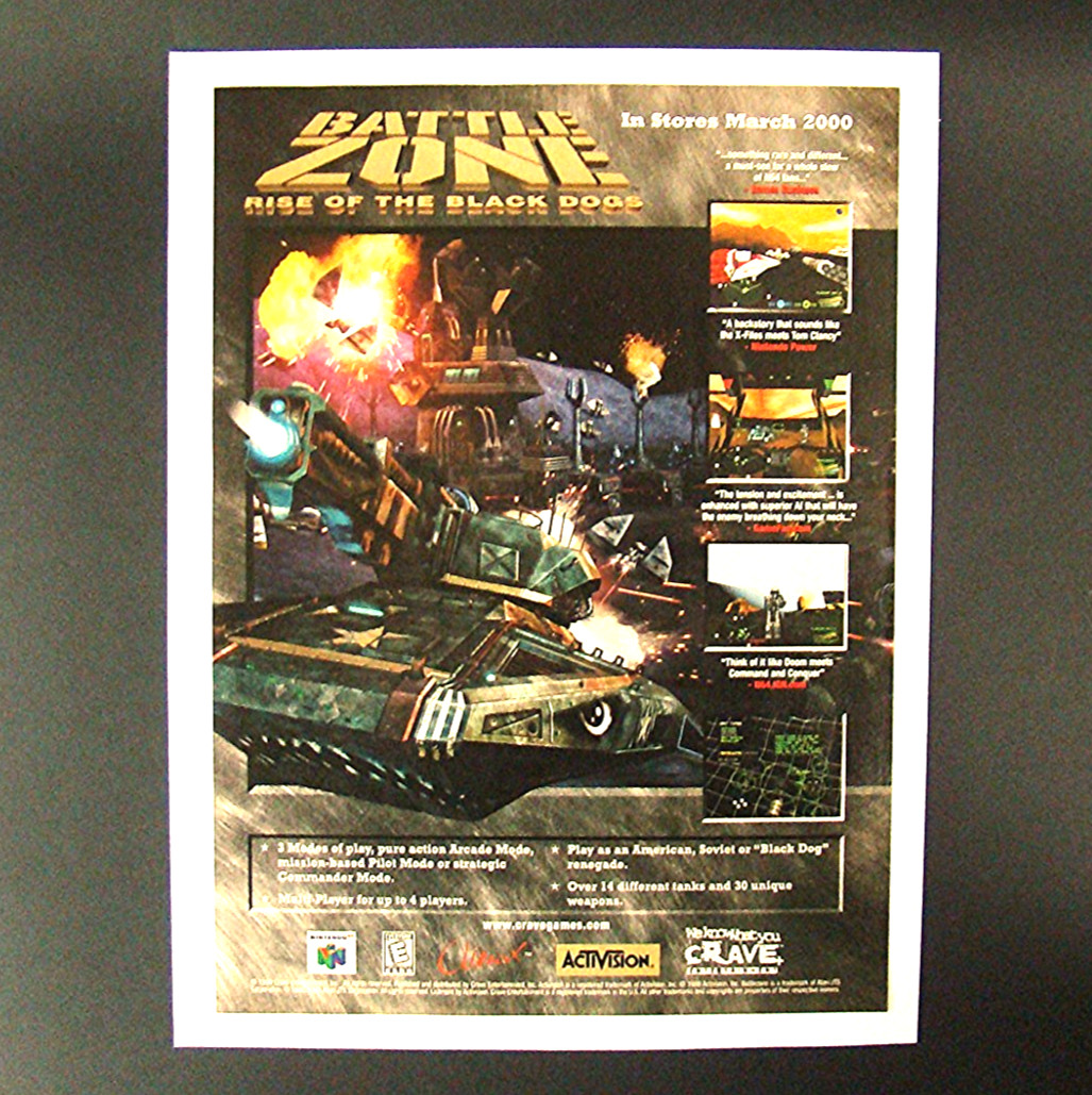 2000 Battlezone Rise Of The Black Dogs Video Game Print Advertisement Poster 00s