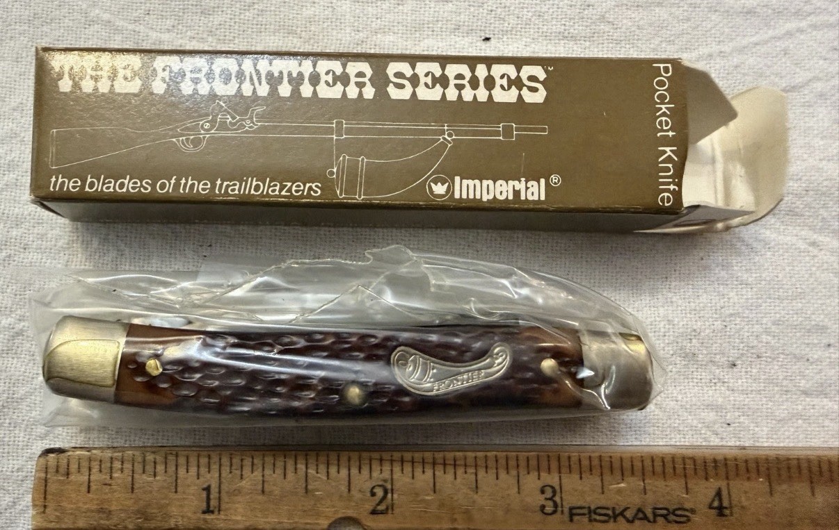 VINTAGE FRONTIER SERIES POCKET KNIFE USA IMPERIAL NEW OLD STOCK BOX POCKETKNIFE