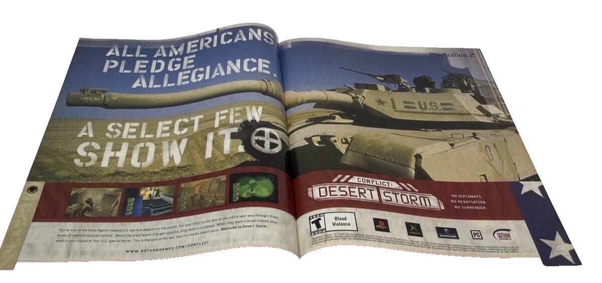 2002 Conflict: Desert Storm Retro Video Game PRINT AD PS2 Shooter Tank Promo