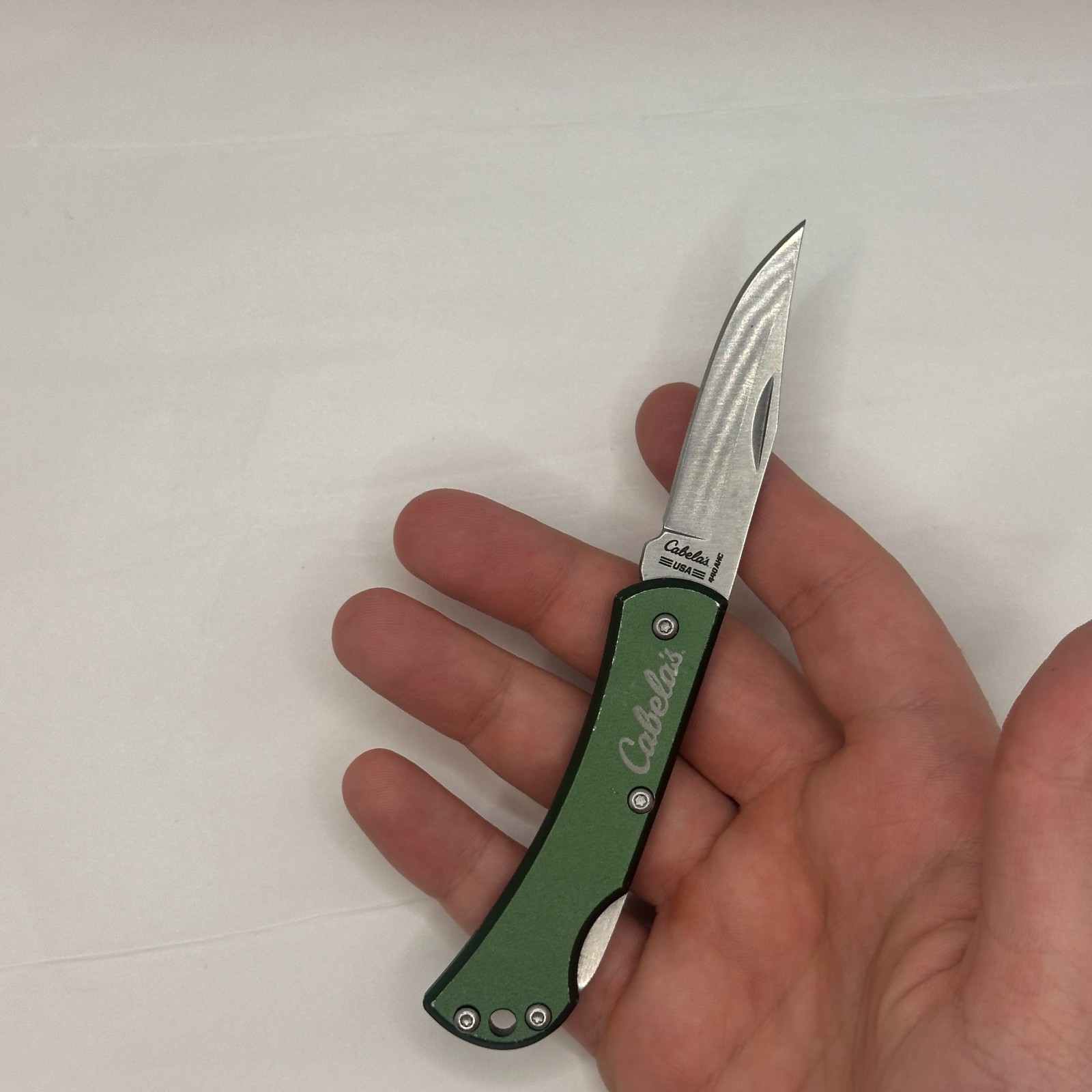 Cabela's 440 AHC Lockback Folding Knife Green