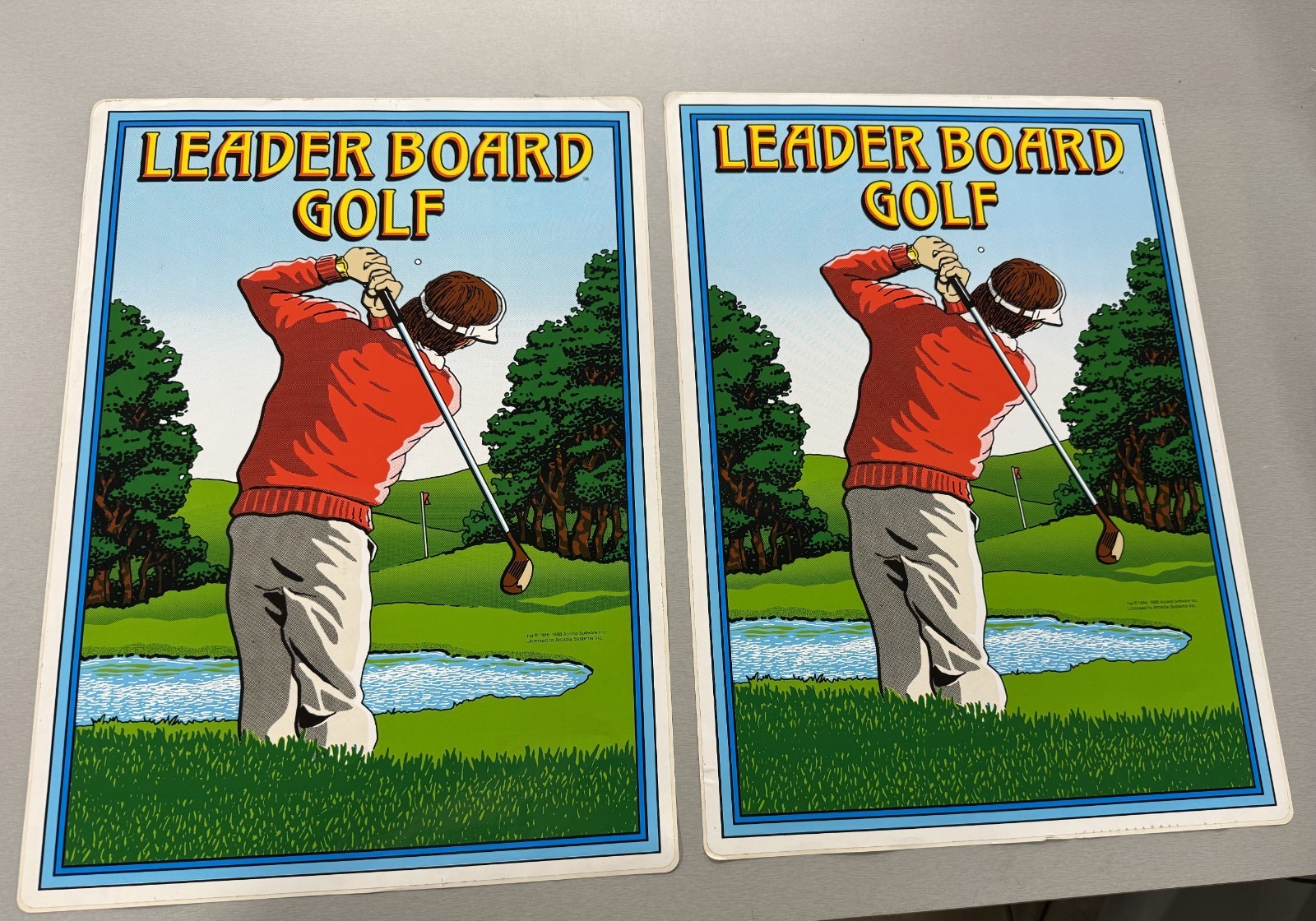 Leader Board Golf Arcade Side decals Arcadia Systems  Original NOS