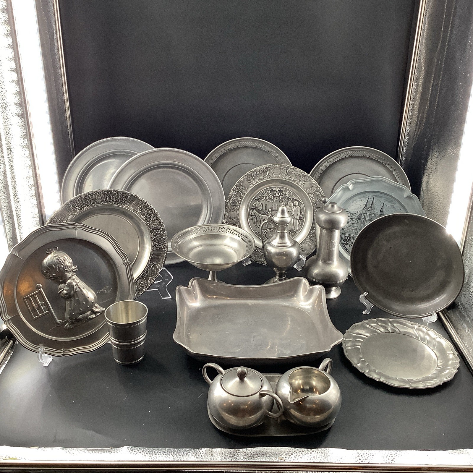 Vintage Pewter Collection Lot 18 Pc - Lunt, Country Ware, K.M.D. Tiel, Holland
