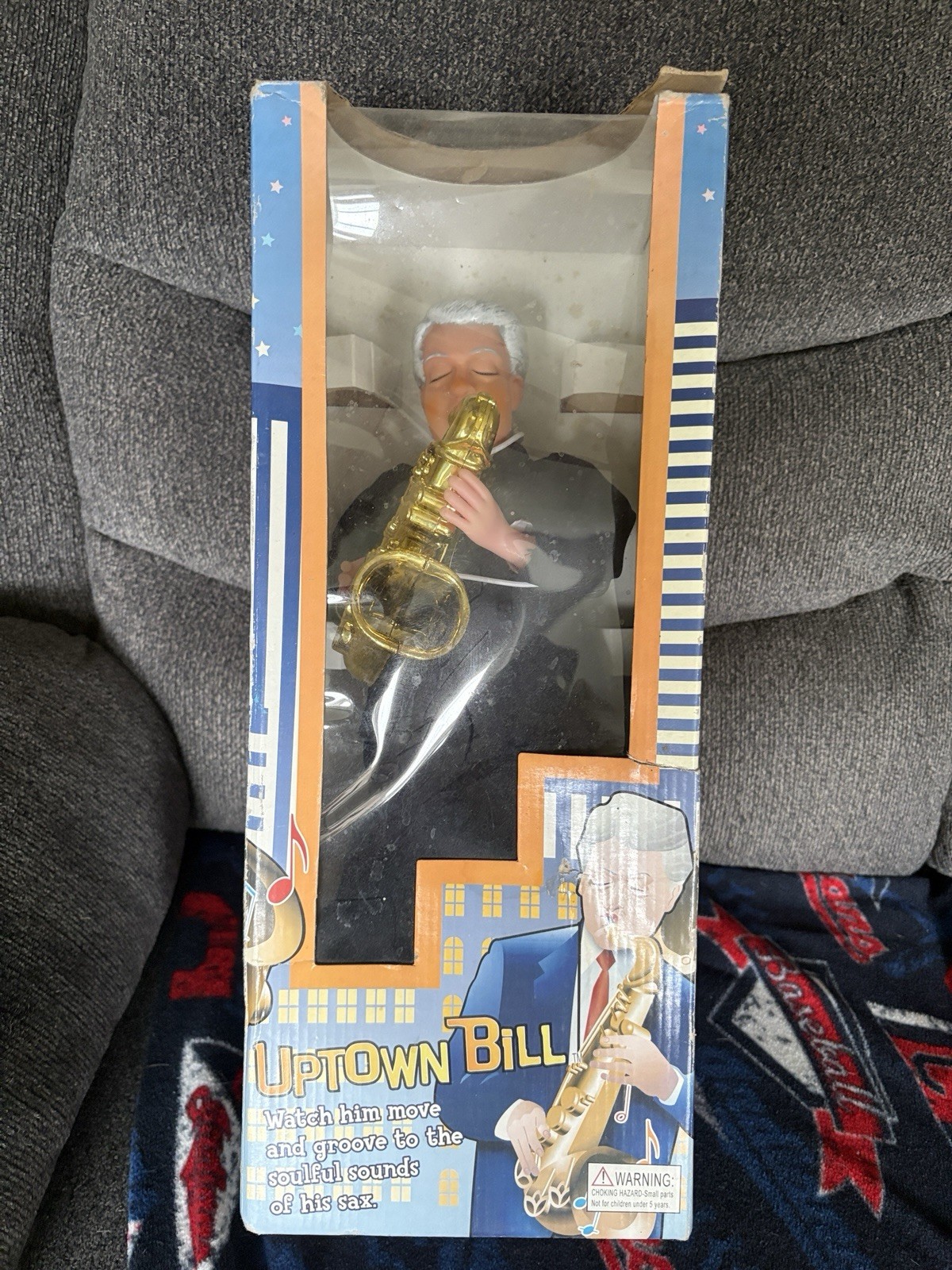 VINTAGE EX PRESIDENT CLINTON AS UPTOWN BILL PLAYING SAXAPHONE IN BOX