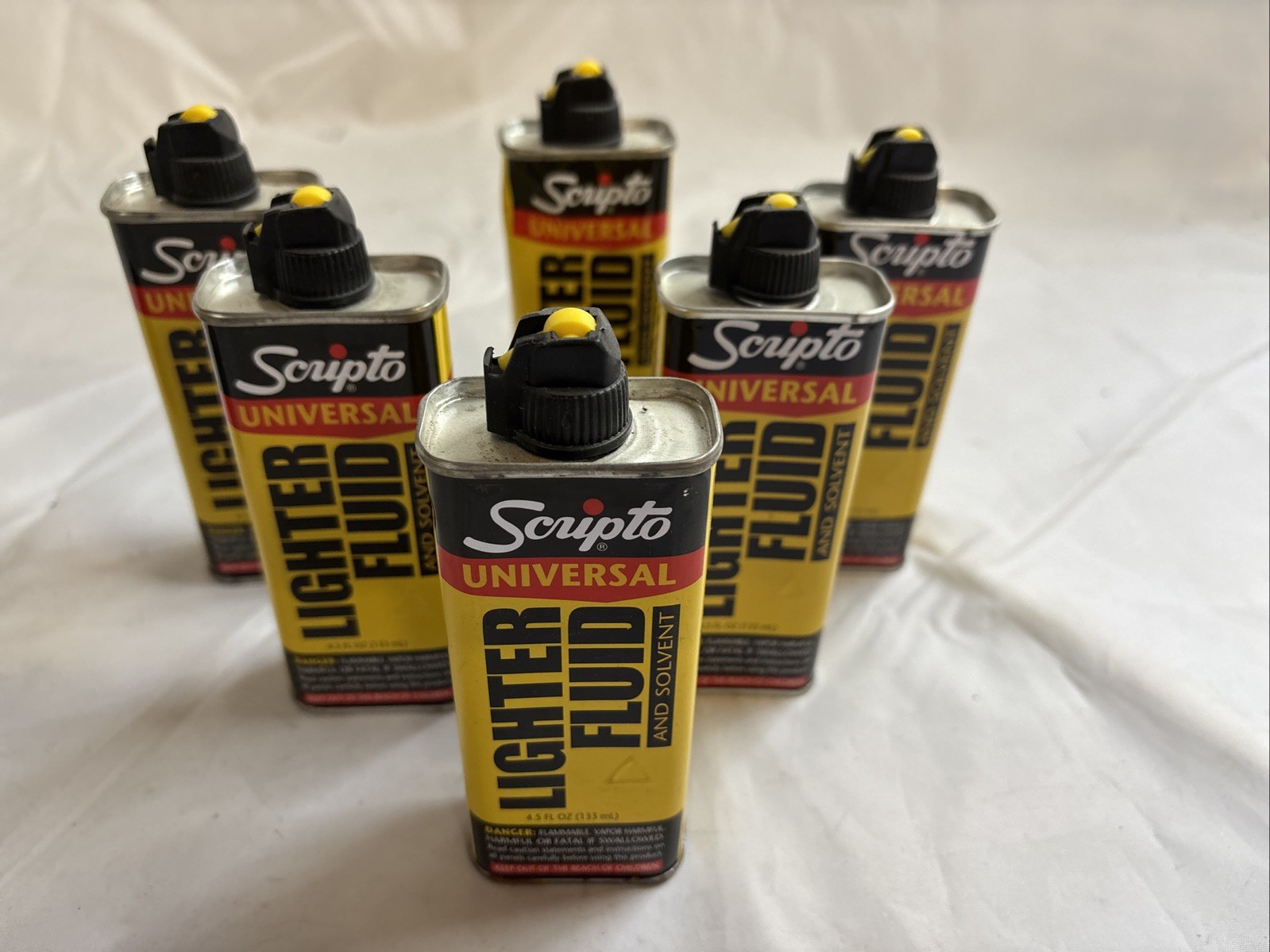 6X Zippo Lighter Fluid Fuel Scripto Each Can Is 4.5fl oz Solvent Universal 2011