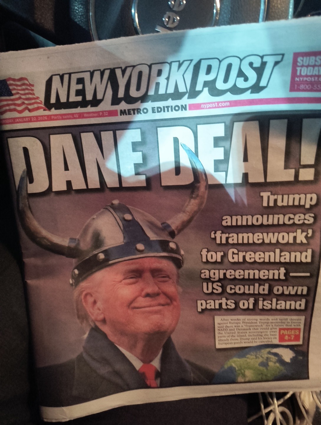 The New Post Thursday January 22 2026 DANE DEAL