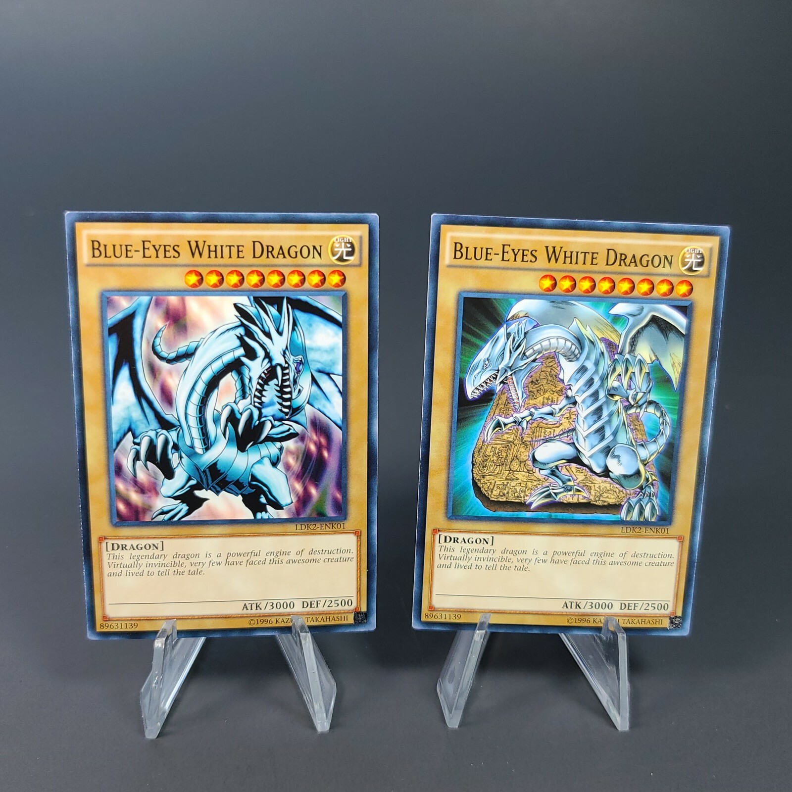 2x Blue-Eyes White Dragon Yughio Card Lot - Rising Investment