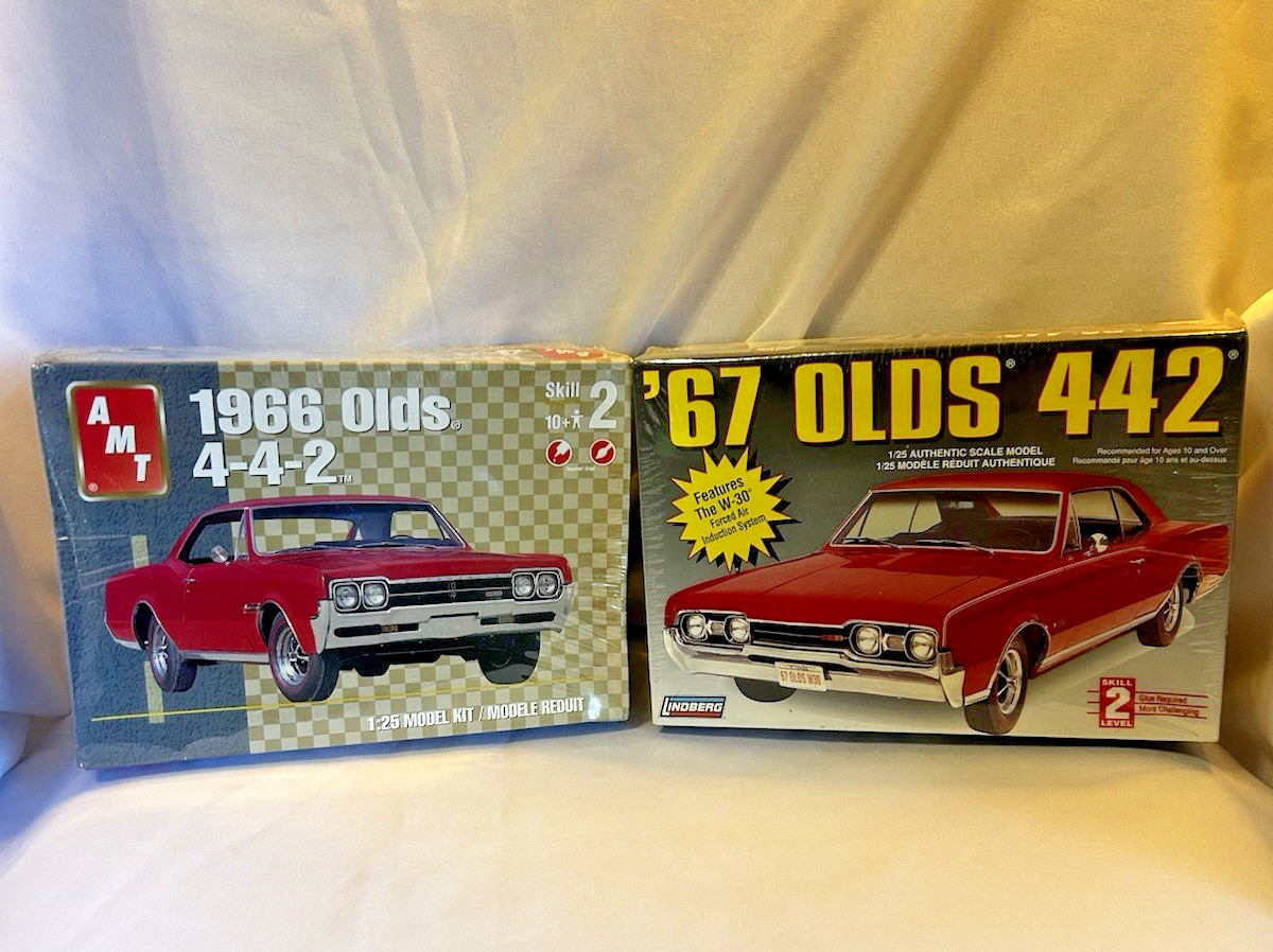 LOT - AMT/LINDBERG (2) OLDS 66 &67 -W30 442 model kits NEW FACTORY SEALED BOX's