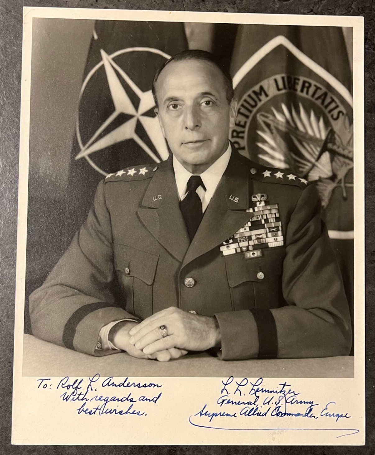 Lyman L Lemnitzer Signed Photo Chairman Joint Chiefs NATO SACEUR