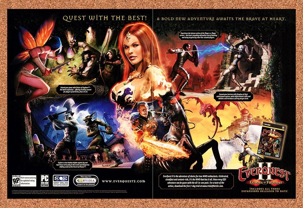2006 EverQuest II Echoes Of Faydwer PC Original Advertisement / Retro Promo v1