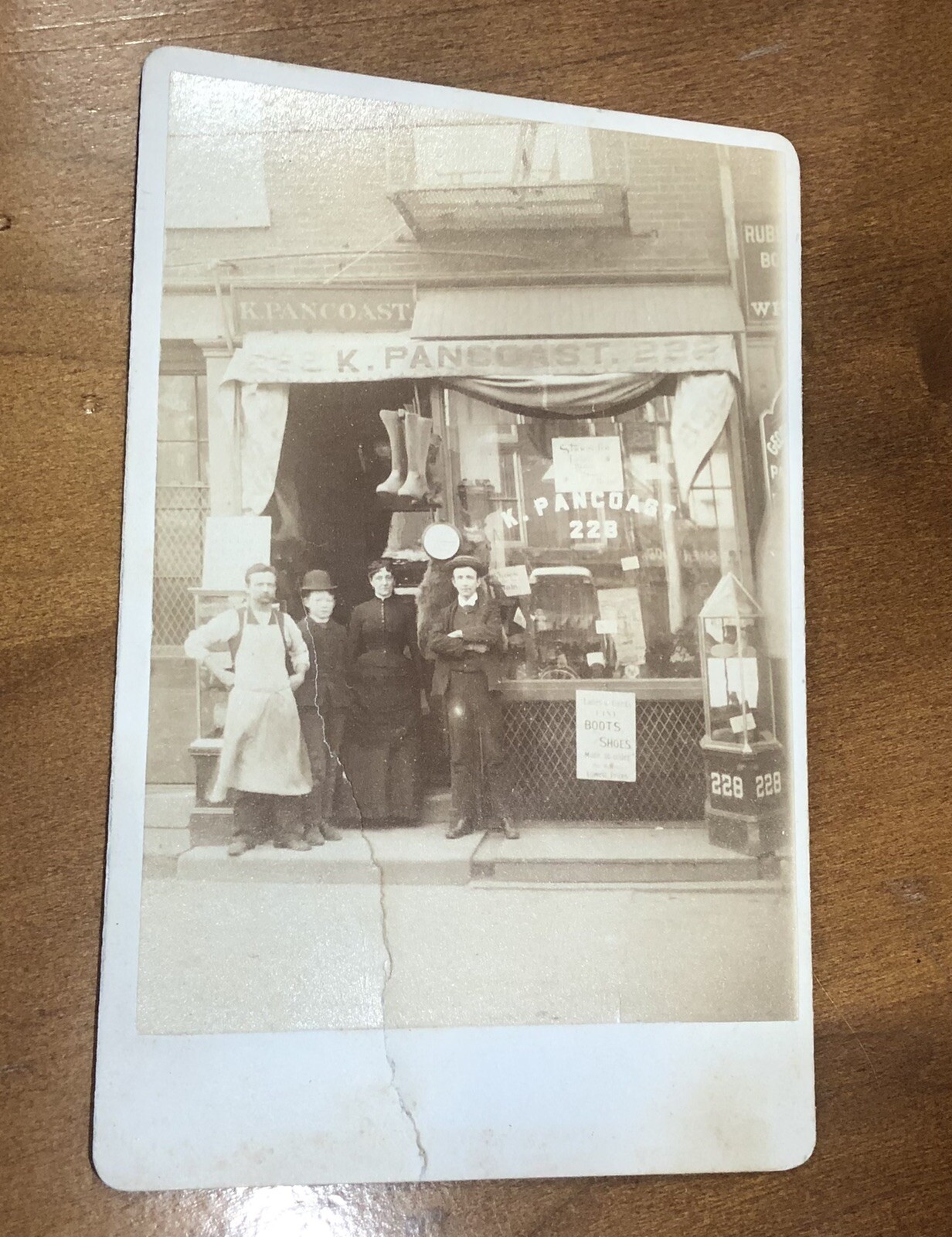 Cabinet Card Philadelphia Shoe Store Storefront RARE 1800s Outdoor Photo