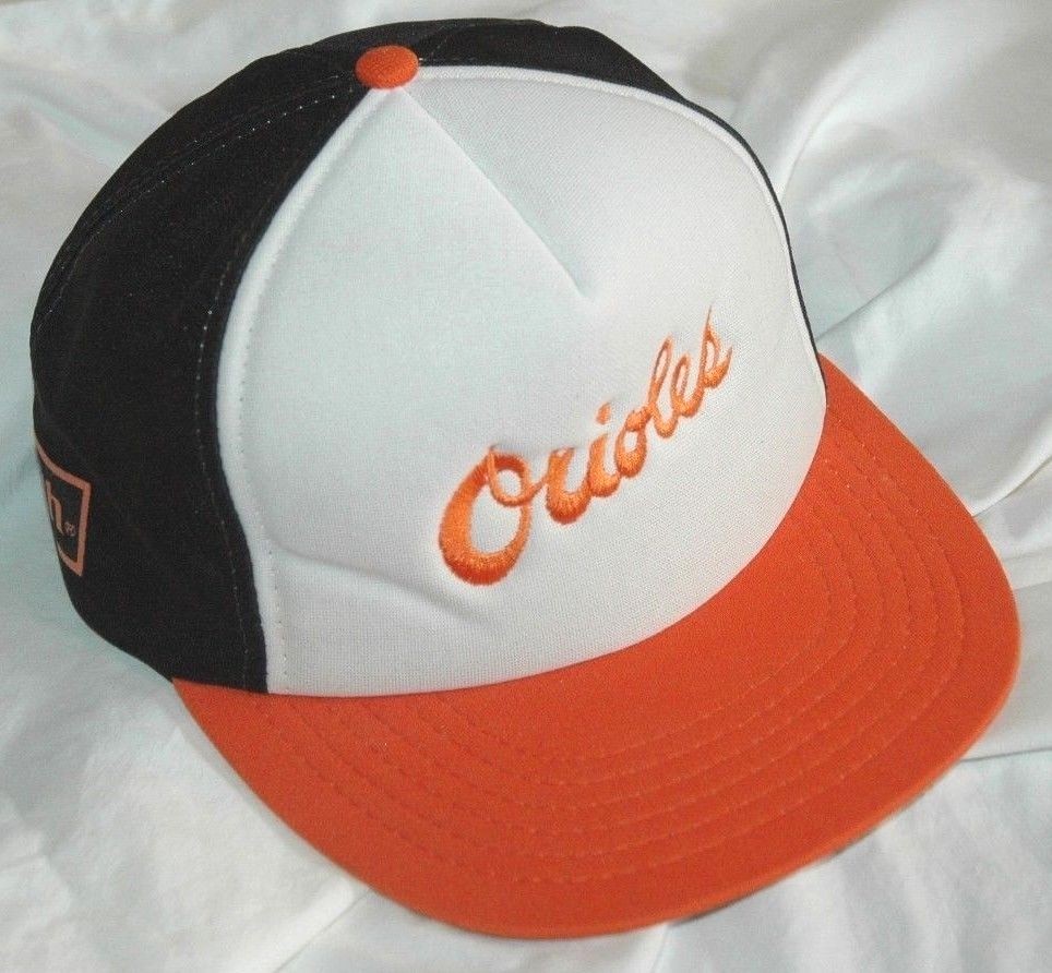BALTIMORE ORIOLES Cap HAT Cal Ripken Era SCRIPT LOGO Vtg RARE 80-90\'s Snapback