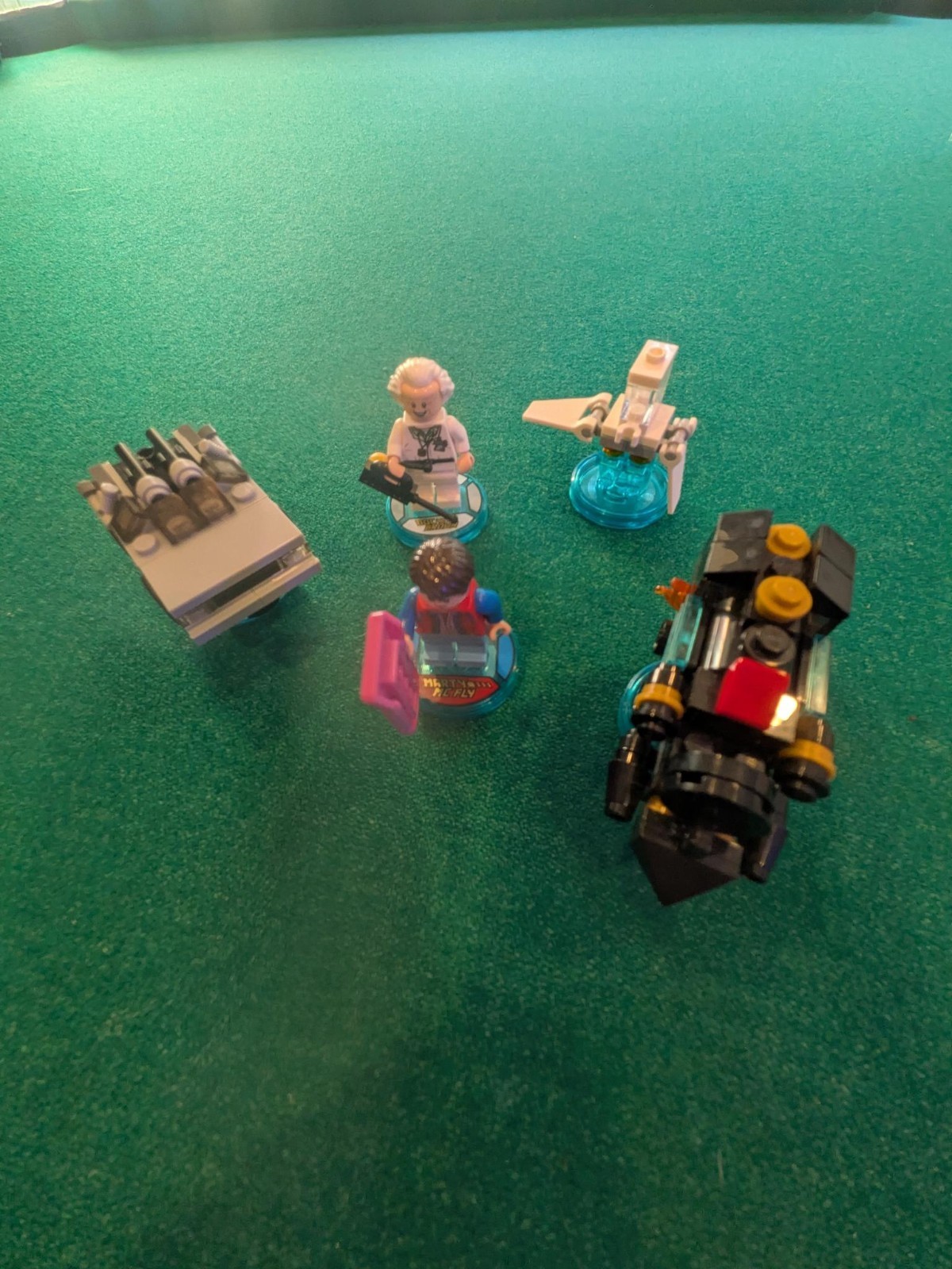 LEGO Dimensions Back To The Future Lot Marty Doc Brown Skateboard Train Delorian