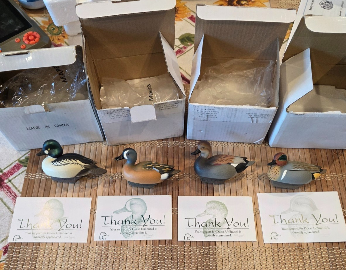 Lot of 11 Jett Brunet Ducks Unlimited Mini Decoy with Box Different years