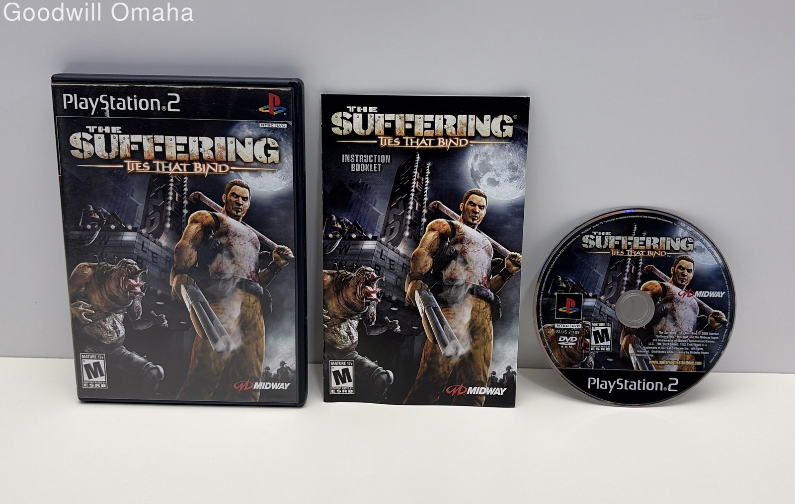 Sony PlayStation 2 PS2 - The Suffering: Ties That Bind + Case & Manual - Tested