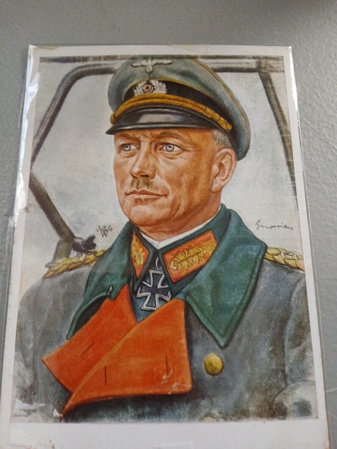 WW2 PANZER GERMAN GENERAL ORIGINAL POSTCARD Super Rare