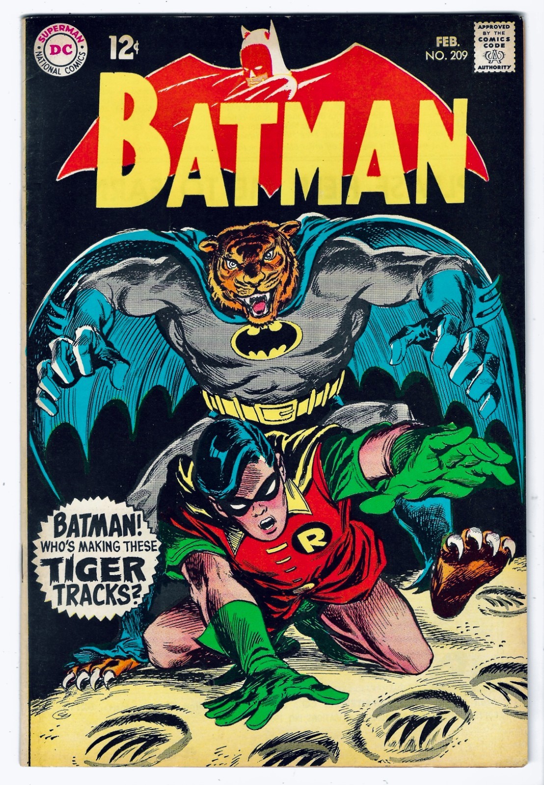 Batman #209 (Dc Comics 1969) VF/NM 9.0 Jungle Jeopardy Brainwash App Silver Age