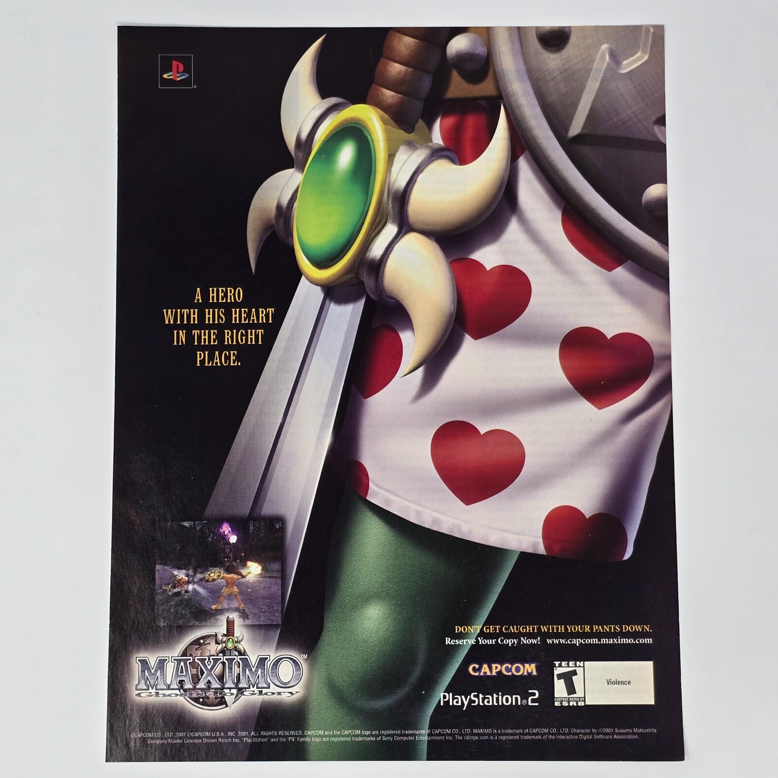 Maximo Ghosts to Glory Sony PlayStation 2 PS2 Heart Print Ad/Poster Promo Art